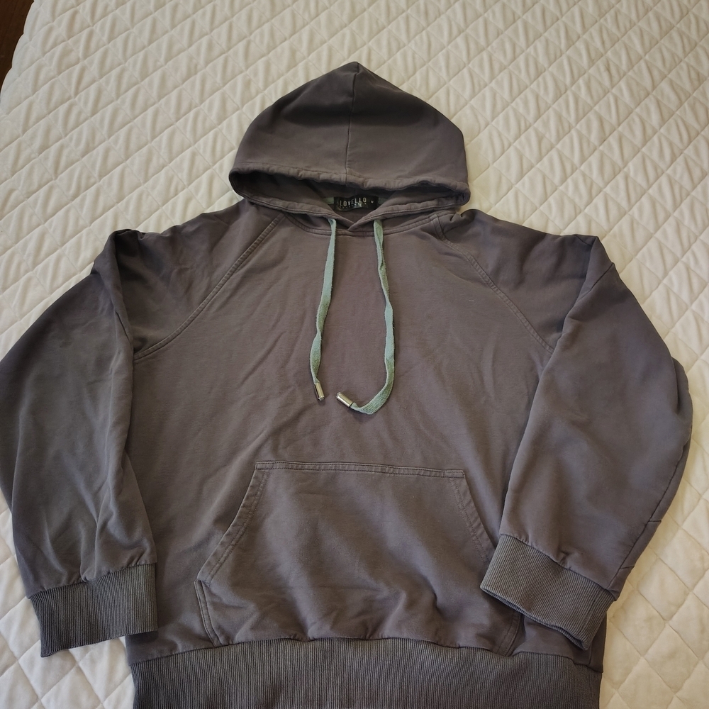 Love Brand Gray Hoodie with Green Accents